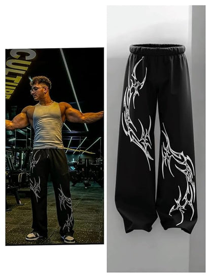 Tribal Print Baggy Streetwear || Track Pants with Elastic Waist